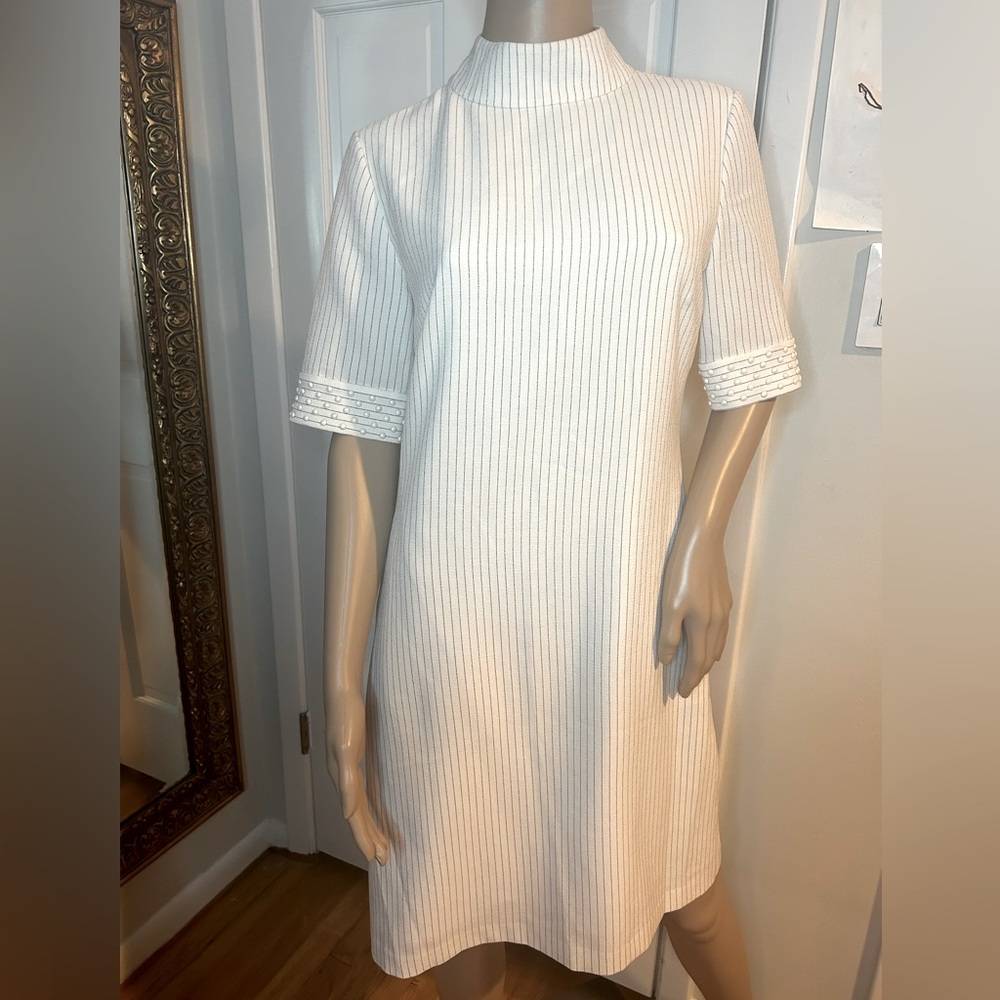 Karl Lagerfeld White Ribbed Dress